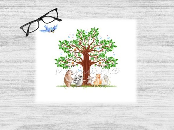 Kinder Brillentuch,Kinderbrillenputztuch "Freunde Baum"